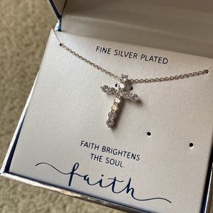 Fine Silver Plated Cross Necklace